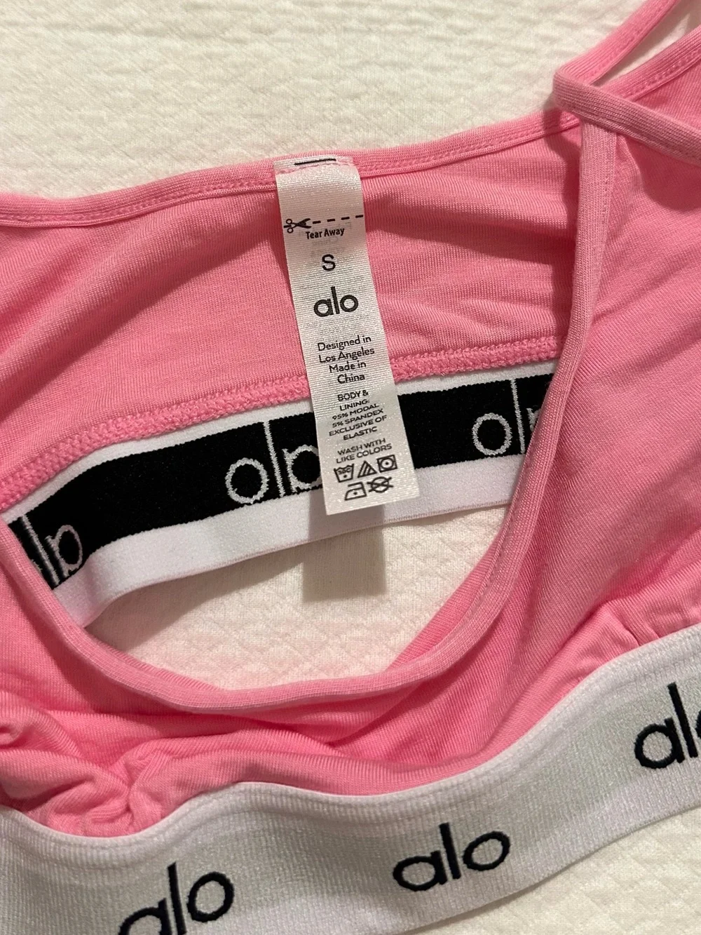 ALO Yoga Icon Cami Bra Candy Pink Small